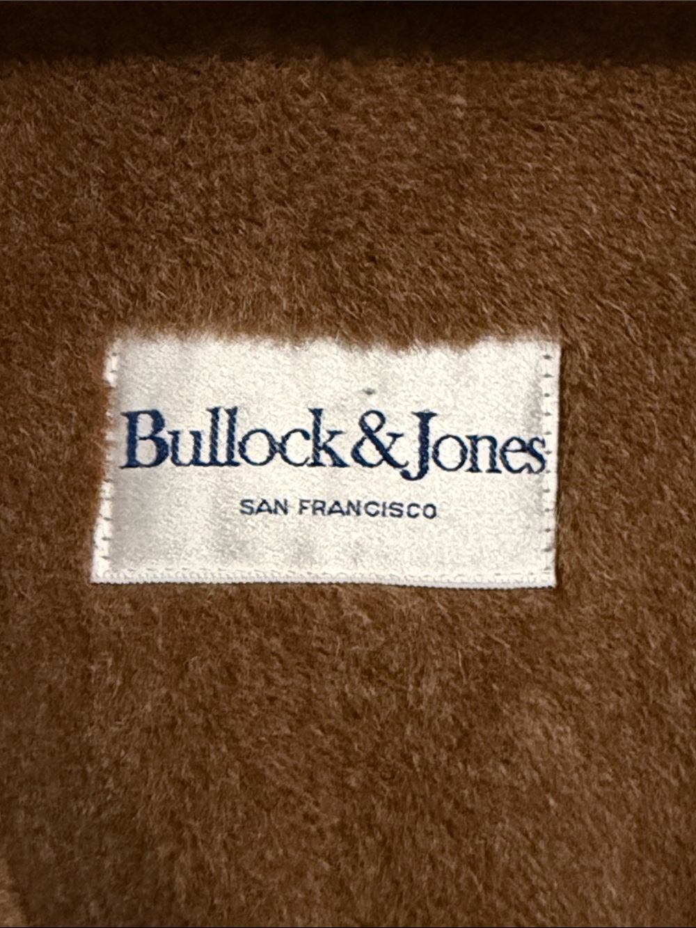 Men's Long Trench Coat with Brown Shearling Lining - Bullock & Jones - Picture 5 of 7